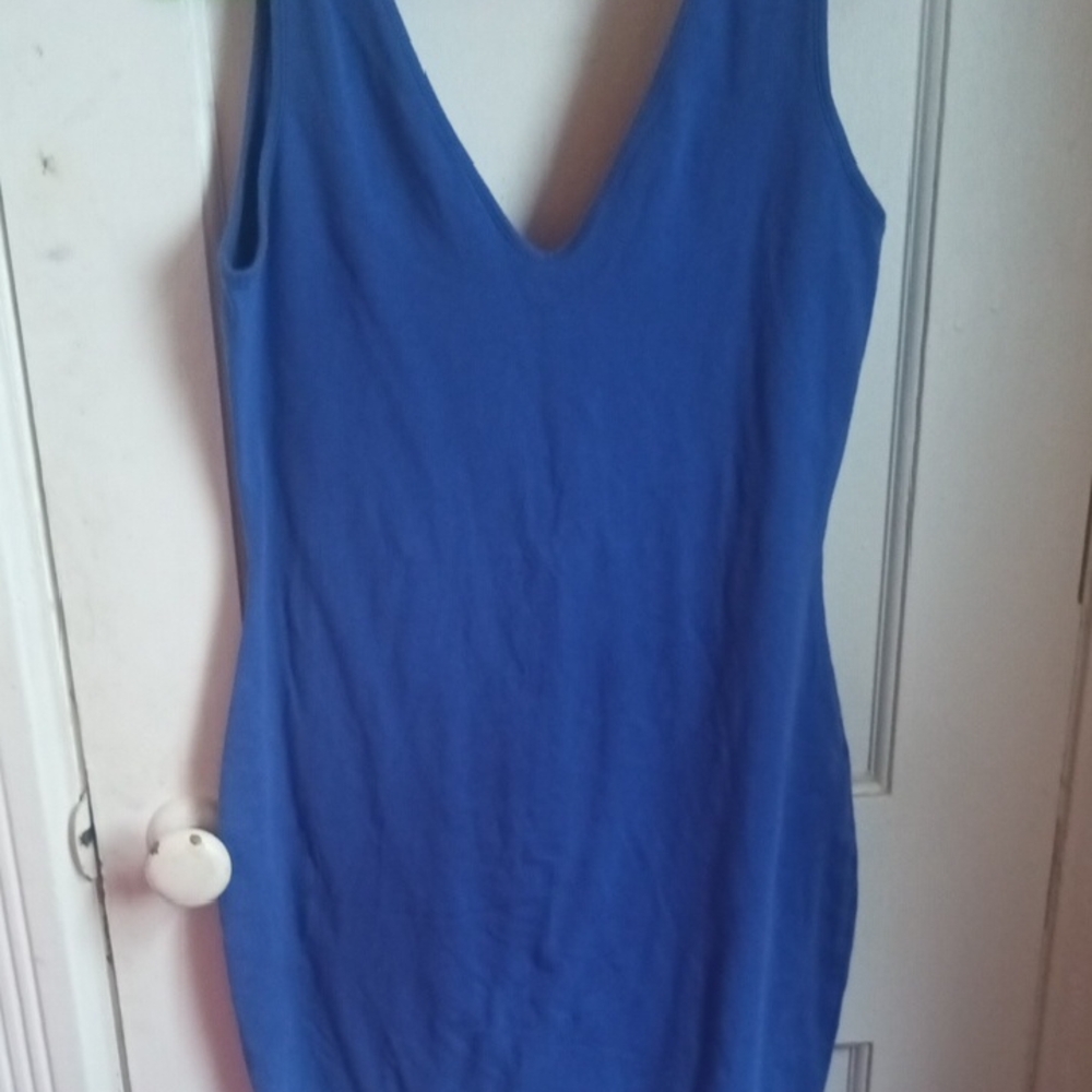 Women’s Royal Blue V-Neck Sleeveless Dress